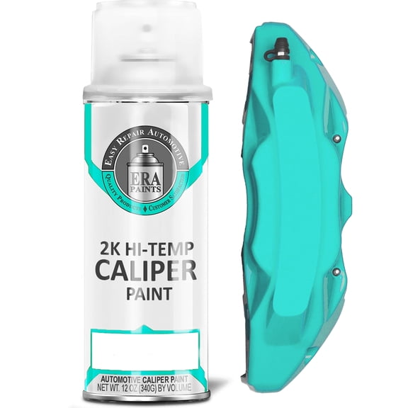 ERA Paints Teal Brake Caliper Paint with Omni-Curing Catalyst - 2K Aerosol High Gloss Chemical Resistant and Extremely Durable Against Color Fade and Brake Fluid