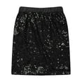 thumbnail image 3 of Zaldita Kids Girls Sequins Bodycon Mini Skirts Sparkly Elastic Waist Pencil Skirts Ballet Dance Party Skorts Dancewear Black 160, 3 of 4