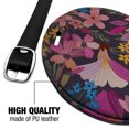 thumbnail image 4 of Haruna Floral Pattern Round Leather Luggage Card Suitcase Carry-On ID Tag, 4 of 8