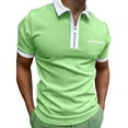 thumbnail image 1 of ORQ Lapel Fashion Short Sleeve Slim Casual Pocket Men's T-Shirt, 1 of 4