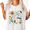 White, variant on UNISHE White Women's Boho Garden Lady Wildflower Sunflower Botanical Graphic Short Sleeve T-Shirt Tops