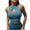 Blue, variant on Lindreshi Sports Bras for women's Casual Fashion Bodybuilding Run Yoga Zipper Hollow Out Solid Color Round-Neck Tank Tops
