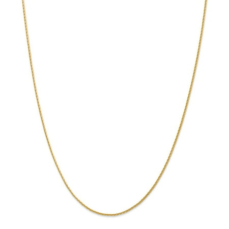 Leslie s Real 14kt Yellow Gold 1.3mm Diamond Cut Spiga (Wheat) Chain; 18 inch; for Adults and Teens; for Women and Men
