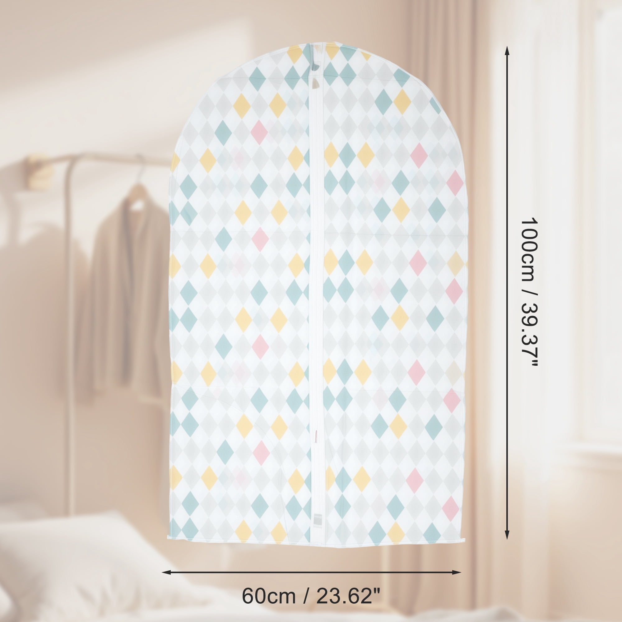 Unique Bargains 5 Pcs Durable Zipper Garment Bag for Closet Clear 39.37"x23.62"