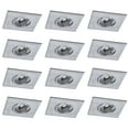 thumbnail image 1 of Square 3 inch Satin Chrome LED Recessed Ceiling Down Light - 4000K Cool White - 12 Pack, 1 of 2