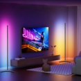 thumbnail image 1 of 2 Pcs Lampe sur Pied d'Angle RVB, Lampe sur Pied DEL RVB de 64,5 Pouces à Changement de Couleur pour Salon avec Application et Télécommande Barre Lumineuse Moderne avec Synchronisation Musicale et 16 Millions de Co, 1 of 9