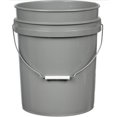 thumbnail image 2 of LZHF 5 Gallon Grey Food Grade Bucket with Black Screw on Lid, BPA Free Container (Pack of 3) Made in USA, 2 of 4