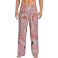 thumbnail image 2 of Lsque Flamingos Print Men's Pajama Pants, Lounge Pant - Comfortable Home Wear,Elastic Waistband, Stylish Design-Small, 2 of 9