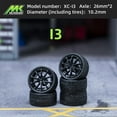 thumbnail image 3 of 1/64 Wheels Black Microkiom with Rubber Tires Model Car Modified Parts JDM VIP For Hotwheels Tomica MiniGT Q3 10.2mm, 3 of 5