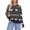 Black, variant on Women's Fashionable Round Neck Long Sleeved Heart-shaped Pullover Contrasting Color Pullover Sweater Top for Fall and Winter, Cute and Stylish, Ideal for Casual Wear,Beige,Size L