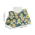 thumbnail image 2 of 1Pc Durable Flower Pattern Tissue Box Cover for Living Room Table Desk Green Yellow PU, 2 of 3