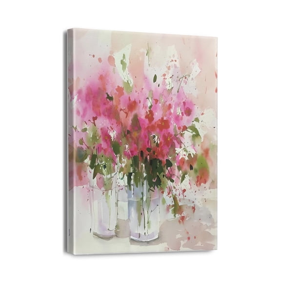 12X16inch Botanical Wall Art Canvas Floral Prints for Bedroom, Bathroom, and Living Room Decor - Aesthetic Wall Pictures for Kids Room, Girls Room