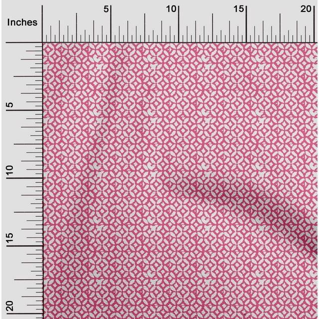 oneOone Tissu Polyester Lycra Imprimé Géométrique pour Couture Largeur 56 Pouces