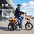 thumbnail image 6 of Actbest Electric Tricycle for Adults, 18" Folding Electric Trike, Peak 700W Motor 48V 10.4AH Etrike, 18MPH Up to 55 Miles 3-Wheel Electric Bike with Mirror and Phone Bag (Black), 6 of 9