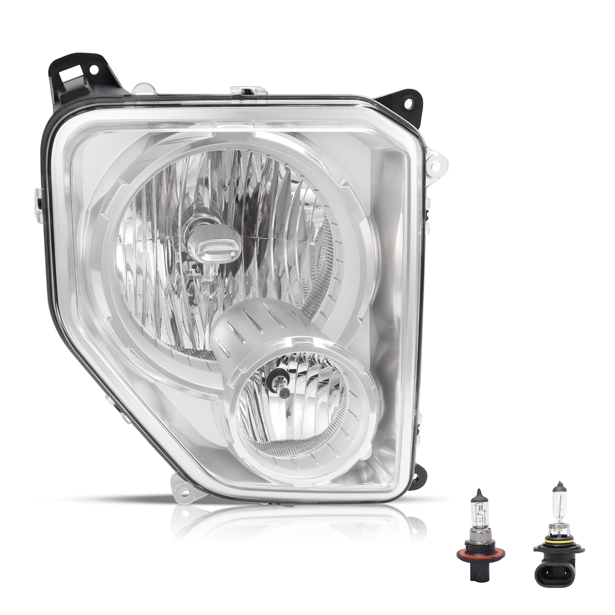 Kojem Right Headlight Assembly w/Fog Light for 2008-2012 Jeep Liberty Replacement for CH2503196 55157338AE Headlamp Fog Driving Lamp Passenger Side
