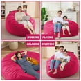 thumbnail image 5 of HARIPUL 7FT Bean Bag Chair with Memory Foam Filled, Large Stuffed Beanbag Chair Soft Sofa with Removeable Dutch Velvet Cover, PINK, 5 of 5