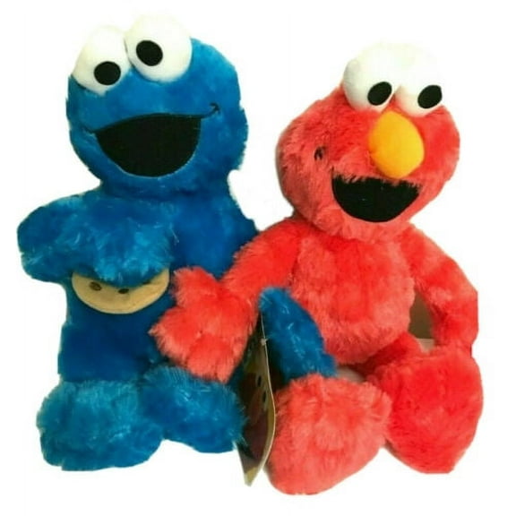 Sesame Street Elmo & Cookies Monster 9-11" Stuffed Animal Plush Toy Set Of 2