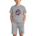 thumbnail image 2 of DJDLJWCJ Girls Outfit Sets Girls Crewneck Graphic Tee Shirt and Elastic Waist Stretch Soft Shorts Gray Size 11, 2 of 10