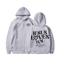 thumbnail image 4 of Jesus Loves You Hoodie Christian Sweatshirt for Teen Girls Long Sleeve Jesus Hoodies Religious Sayings Pullover Hoodies Oversized Bible Verse Sweater Gray L, 4 of 6