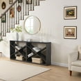 thumbnail image 2 of 70.87 inch Farmhouse Console Table, X Shape Detachable ExtraLong Table with Storage for Entryway, Living Room, Foyer, Hallway, black, 2 of 7