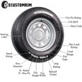 thumbnail image 3 of Trailer Tire On Rim 4.80-12 480-12 4.80X12 LRB 4 Lug Wheel Galvanized Spoke, 3 of 5