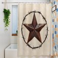 thumbnail image 3 of Texas Star Farmhouse Waterproof Shower Curtain, Stall 36"x72" Washable Polyester Fabric Shower Curtains for Bathroom, Western Country Stars Retro Decorative Bathtub Curtain Sets with Hooks, 3 of 9