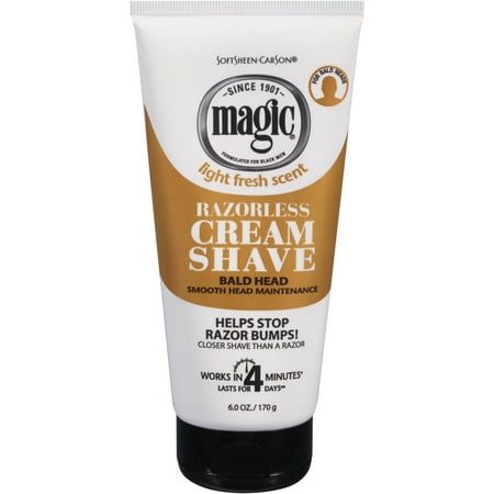 (2 pack) SoftSheen-Carson Magic Razorless Cream Shave, Bald Smooth Head Maintenance, 6 (Best Way To Shave Head Bald)