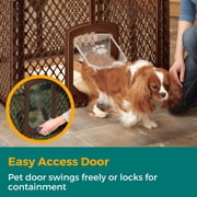 North States MyPet Petyard Passage 4-Panel Plastic Dog Playpen, Brown