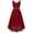 Burgundy, variant on Kids Girls Shiny V Neck Chiffon Party Dress Bridesmaid Wedding Gown