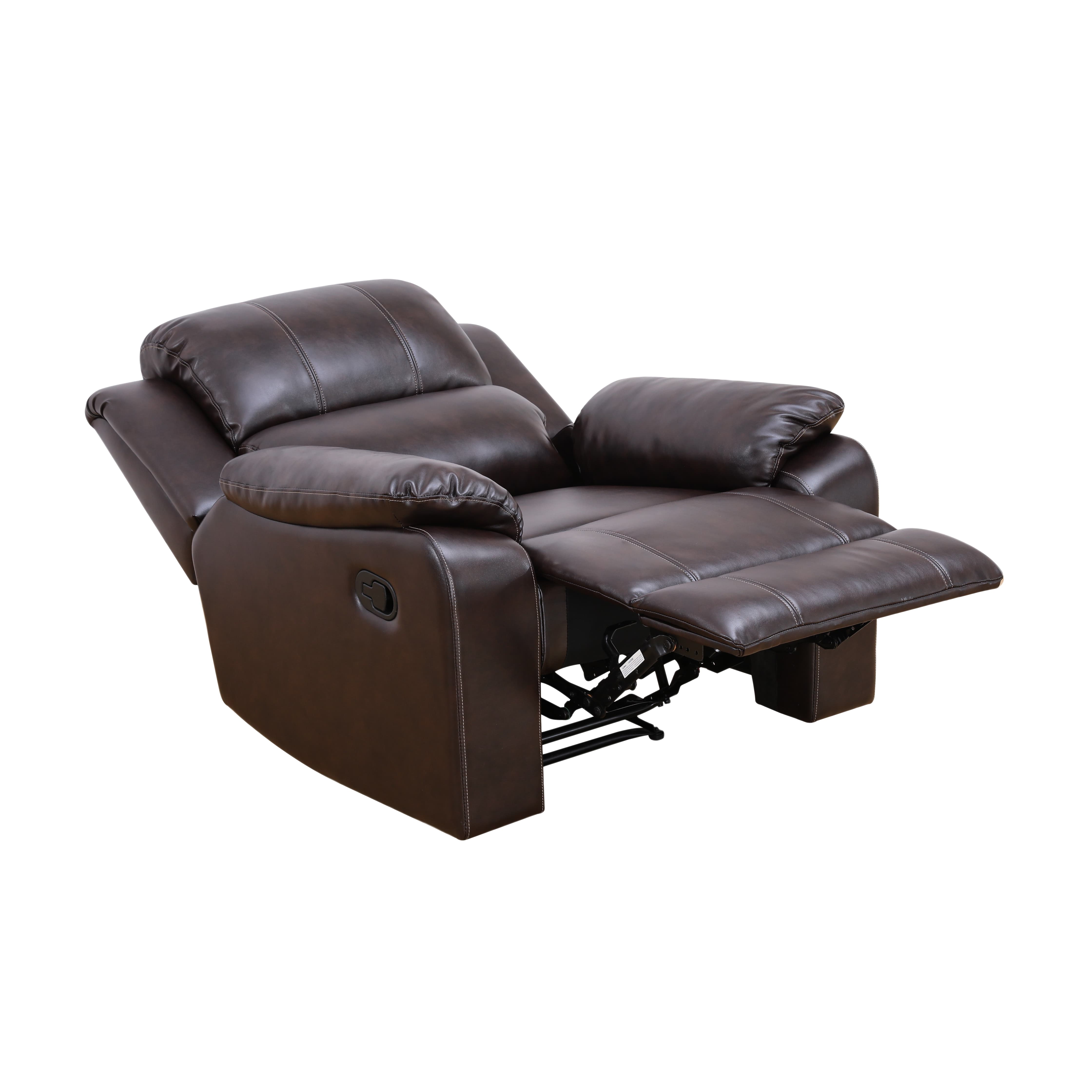 MAYEERTY Power Recliner Chair, Breathable Leather Reclining Chair with Adjustable Backrest for Living Room, Brown