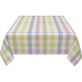 thumbnail image 3 of Spring Easter Square Tablecloth - 52x52" Pink Green Plaid, Washable Wrinkle-Free Waterproof Fabric for Indoor/Outdoor Use, 3 of 6