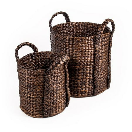 New Rustics Home Water Hyacinth Basket - Set of 2