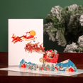 thumbnail image 3 of Paquete de 5 tarjetas de regalo de Navidad para vehículos de renos para tarjetas de felicitación emergentes 3d de año nuevo, 3 of 5