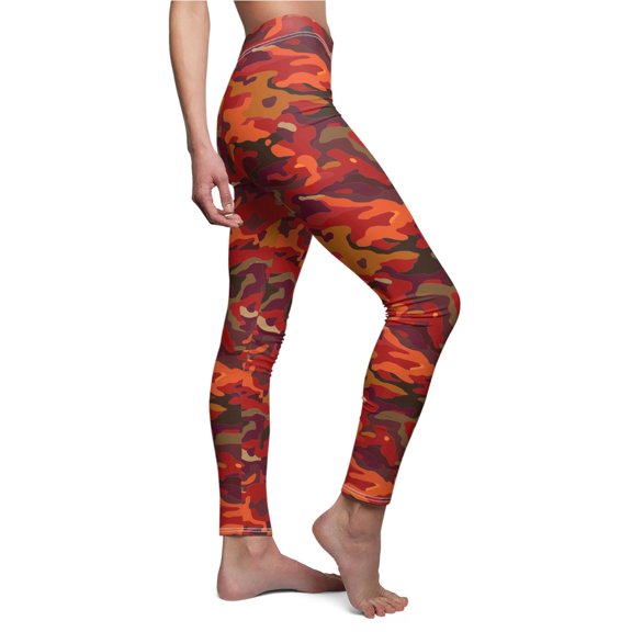Dark Fire Camo Women's Casual Leggings - Camo Color Code 0091