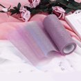 thumbnail image 4 of Rollo de cinta de tela de tul con lentejuelas degradadas de arcoíris de 9,1 m para decoración para fiesta de boda, tutú, falda, lazo, regalo de Navidad, Color oscuro, 4 of 5