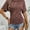 Dark Brown, variant on Women's Slim-Fit Ruched Short Sleeve T-Shirt - Crewneck Casual and Stylish Fitted Top for Everyday Wear