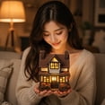 thumbnail image 6 of Fall Harvest Light Up House Set, 7.5" Resin Pumpkin Cottage Figurines with LED Lights for Autumn and Thanksgiving Decor, 6 of 7