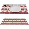 thumbnail image 3 of Christmas Placemats Set of 4, 12x18 Inch Red Winter Xmas Pine Tree Gift Snowflakes Farmhouse Seasonal Heat Resistant Table Mats for Dining Kitchen Birthday Party Holiday Decor, 3 of 6