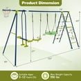 thumbnail image 3 of Gymax Swing Set for Backyard w/ 2 Height Adjustable Swings Glider Basketball Hoop Green & Blue, 3 of 10