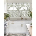 thumbnail image 4 of Sage Green Flower Swag Kitchen Curtains Sets for Windows 24 Inch Length, Vintage Country Rose Leaf Floral Short Window Curtain Panels Swags Valances and Tiers 3 Piece Set for Cafe/Dining Room, 4 of 5