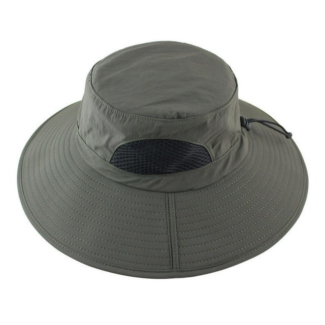 Sombrero para el sol para mujer con malla plegable, sombrero de pescador de ala ancha impermeable, caminata de pesca en la playa de verano