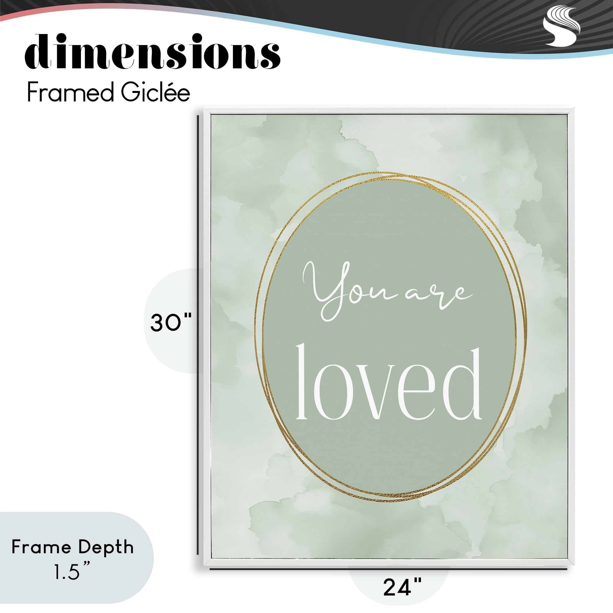Stupell Industries Green Golden Affirmation White Framed Giclee Art, design by Christine Simpson Art