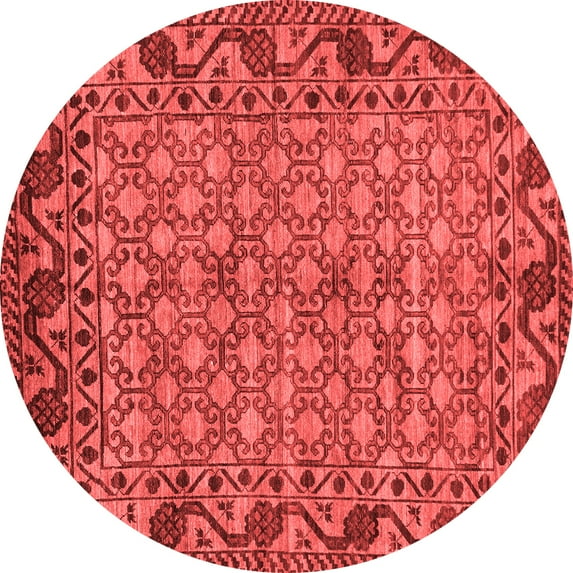 Ahgly Company Machine Washable Indoor Round Southwestern Red Country Area Rugs, 4' Round