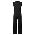 thumbnail image 7 of Women Autumn Winter Fashion Too Thin Fashion Plus Size Women's Three Piece Set Pant Suits for Women Dressy Party Wide Leg Romper plus Size Wedding Pant Suits Women Party Outfits Womens Bibs Overalls, 7 of 7