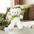thumbnail image 5 of Cute Plush Teddy Bear with Green Bow, Soft Fluffy Stuffed Animal Toy for Kids, 4 Color Options, Perfect for Easter Gifts, Bedroom Decor & Playtime Companions, 5 of 7
