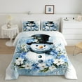 thumbnail image 2 of jejeloiu Christmas Snowmen Bedding Comforter Set,Oil Painting Twin Comforter Sets,Rustic Flower Floral Bedding Set For Children,Super Cozy Room Decor Reversible,2pcs, 2 of 8