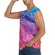 thumbnail image 3 of Fotbe Rainbow Glitter Cute Men's Camiseta sin Mangas Estampada para Hombres, Playera Casual para Gimnasio, Entrenamiento, Playa-Large, 3 of 7