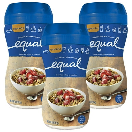 Sugar Furniture (3 Pack) Equal Sweetener Spoonful Granulated Sweetener Sugar Replacement No Calories and Gluten Free Coffee and Tea Sweetener, 4 oz ()