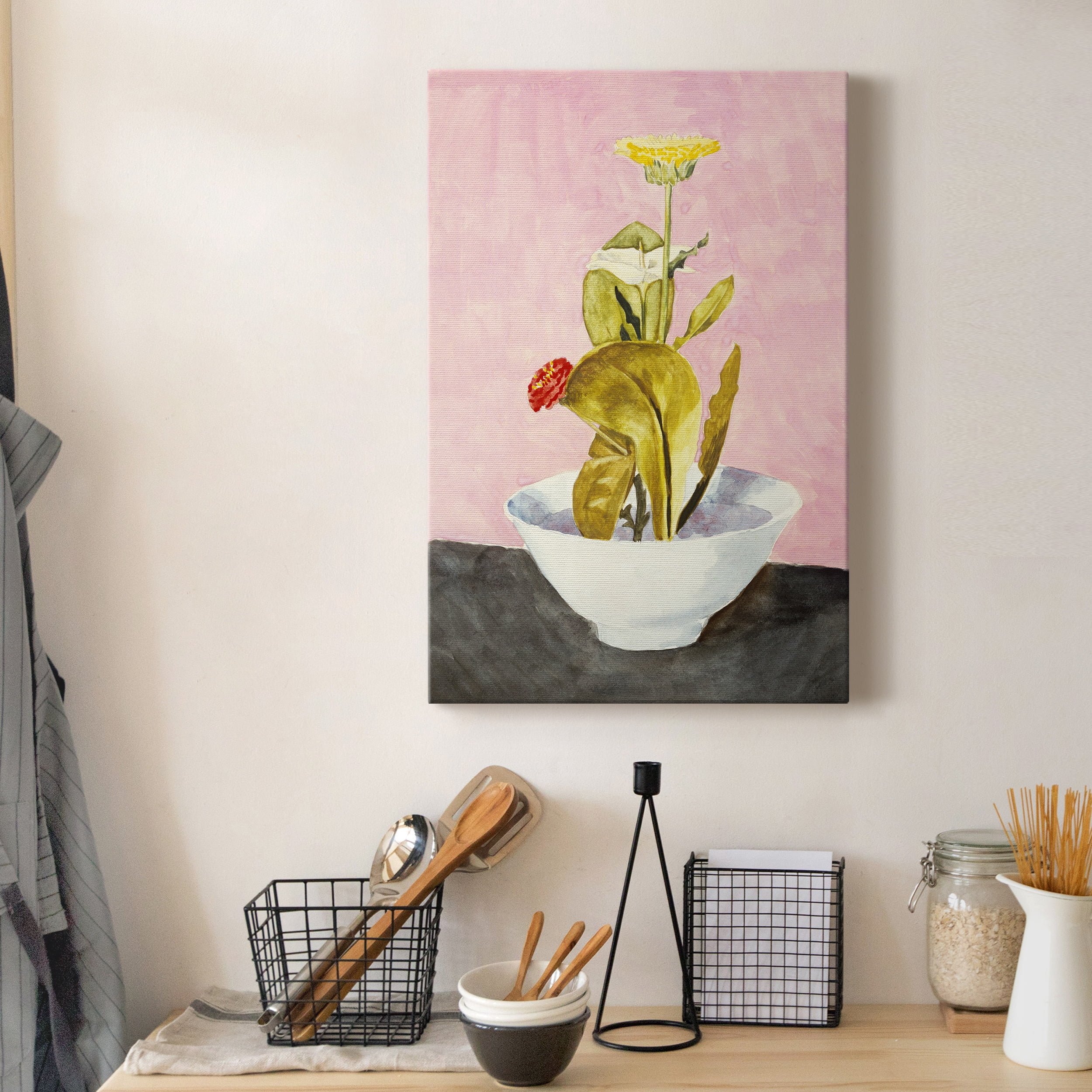 Bowl of Flowers Premium Gallery Wrapped Canvas - Ready to Hang - 12 x 18