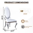 thumbnail image 4 of Luxury Dining Chairs Set of 4, Oval Back PU Upholstered Chairs with Stainless Steel Cabriole Legs, Dining Chairs for Kitchen, Living Room, Office, 4 of 7